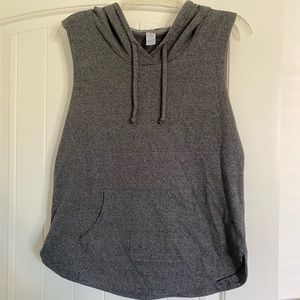 Gray Sleeveless Workout Hoodie - S/M